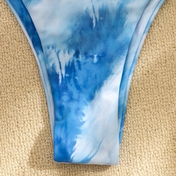 Tie Dye Bikini Swimsuit & Mesh Coverup - Picture 4 of 6